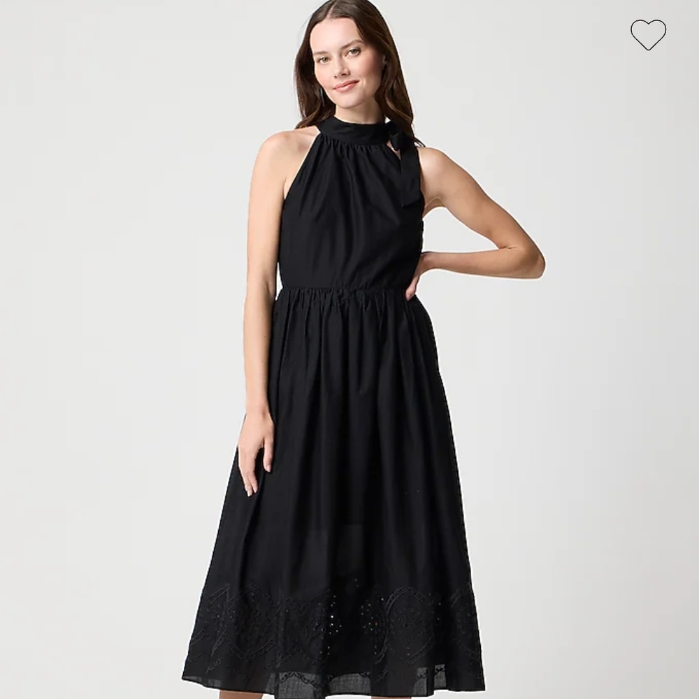 J. Crew Factory Black Halter Sleeveless Midi Dress